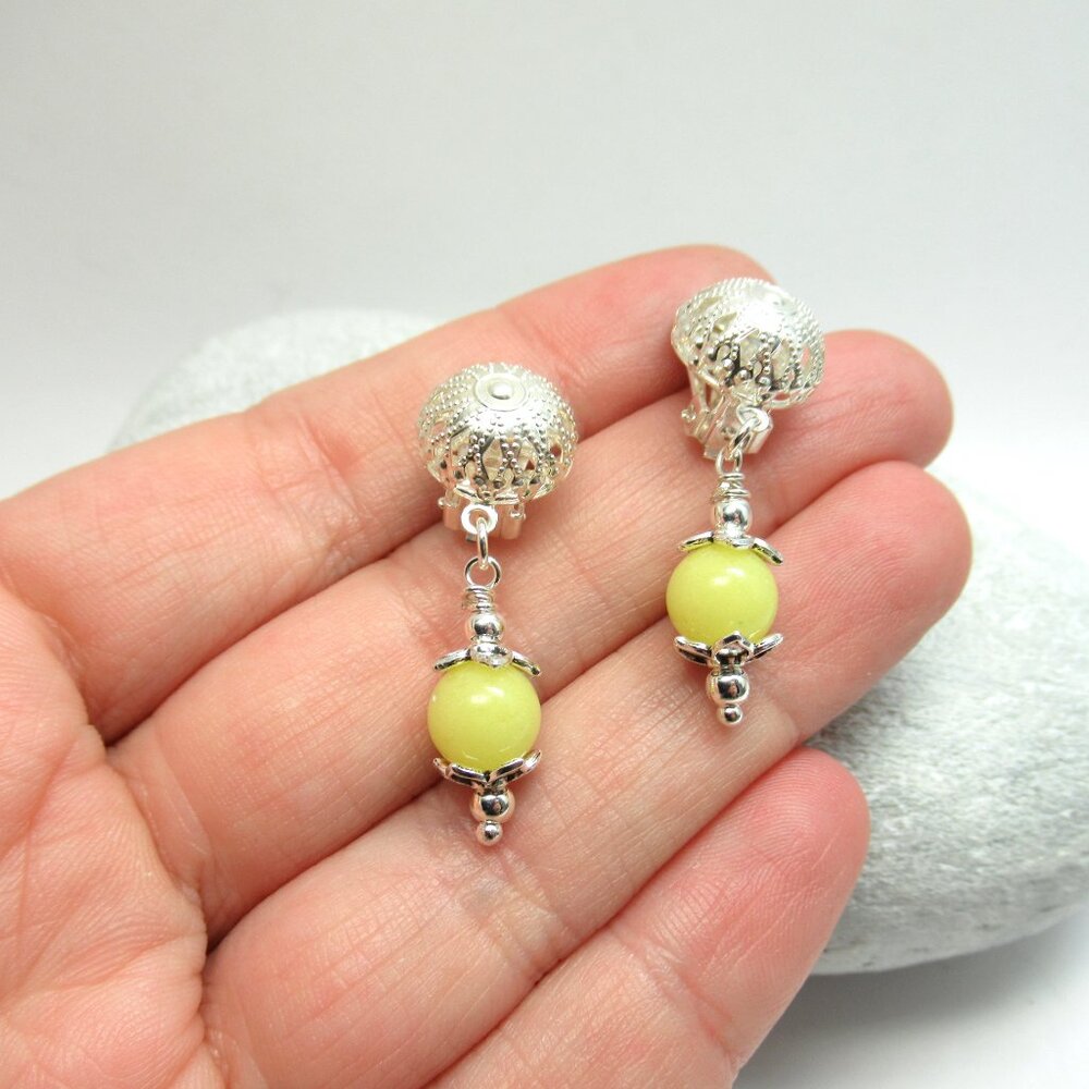 Glow in the dark clip on earrings